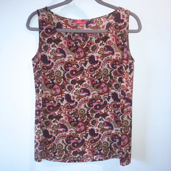 Altea Tops - Silk Altea Paisley Sleeveless Tank Top Blouse